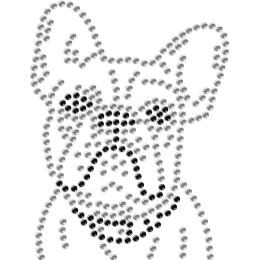 Adorable Bulldog Rhinestone Heat Transfer for Mask